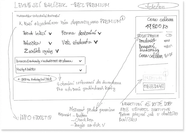 Low fidelity wireframe